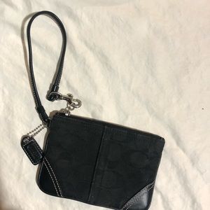Coach wristlet, black with keychain